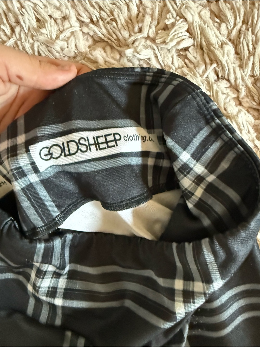 Goldsheep Black and Gray Plaid Hybrid Shorts